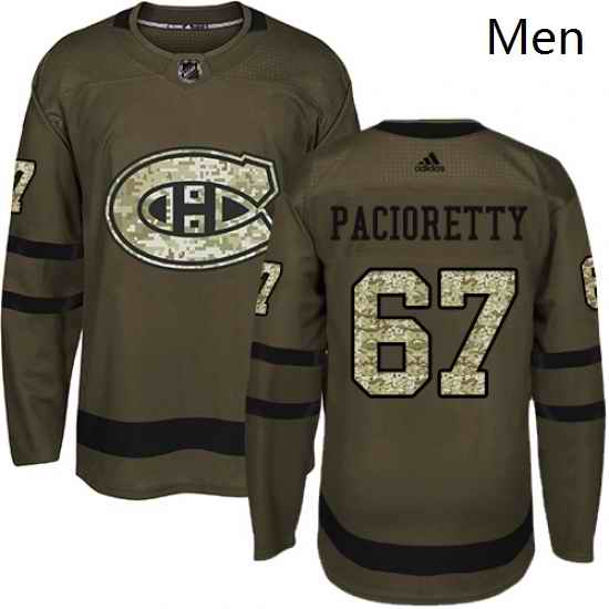 Mens Adidas Montreal Canadiens 67 Max Pacioretty Premier Green Salute to Service NHL Jersey